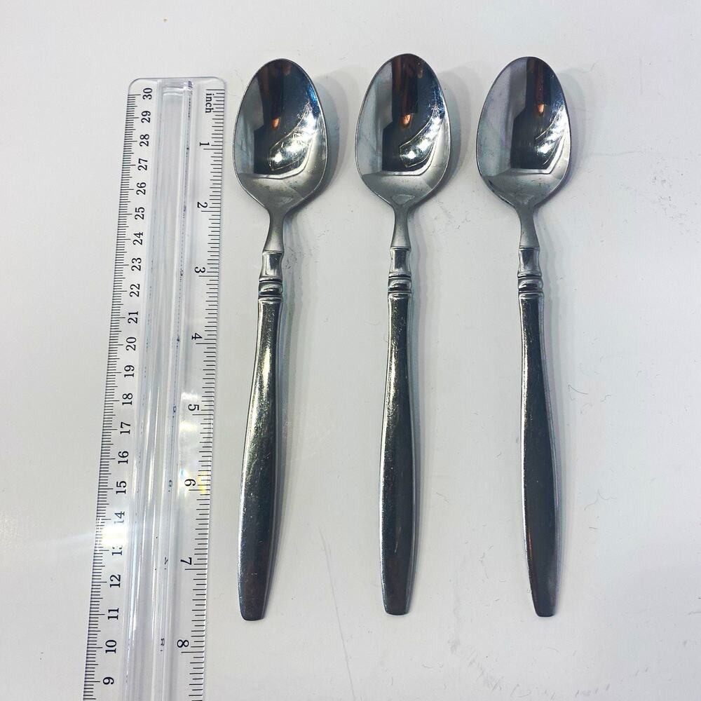 Reed & Barton Regent Heritage Mint 3 Iced Tea Spoons 7-1/2” 18/10 Stainless